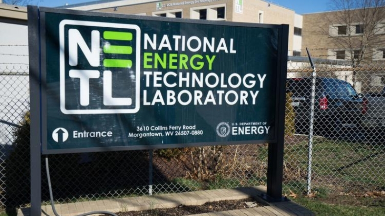 National Energy Technology Laboratory sign outside a fenced research facility