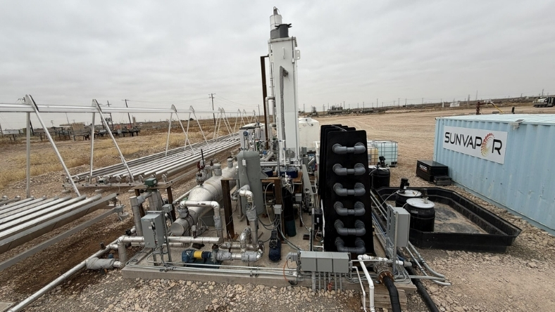 Industrial desalination system installed at oilfield site